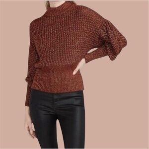 Express Chunky Balloon Sleeve Sweater Deep Henna Size L NWT